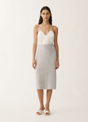 Fabiana Filippi Falda de tweed de punto lúrex, vainilla y malva VANILLA/LAVANDA GND275F778L3660000