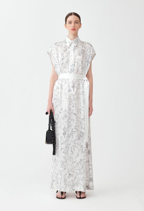 Fabiana Filippi Printed silk satin dress, white ABD274F487H4720000