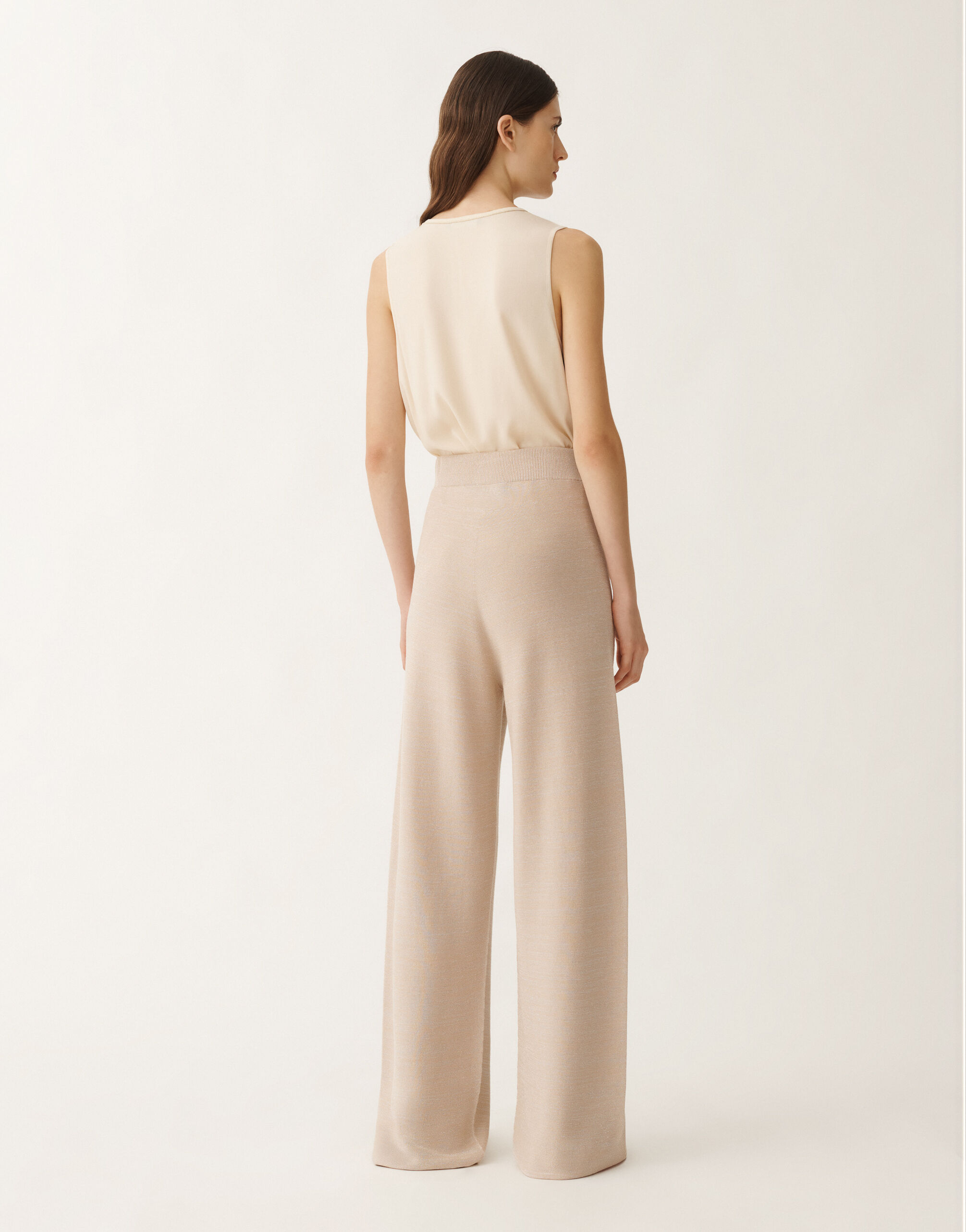 パンツ FABIANA FILIPPI Woman Pants Beige PAD265F326L192 1261 Organic cotton and lurex trousers, sand for Women | Fabiana