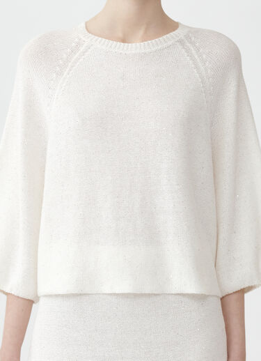 Fabiana Filippi SEQUIN CAPE SWEATER WHITE MAD274F349D2730000