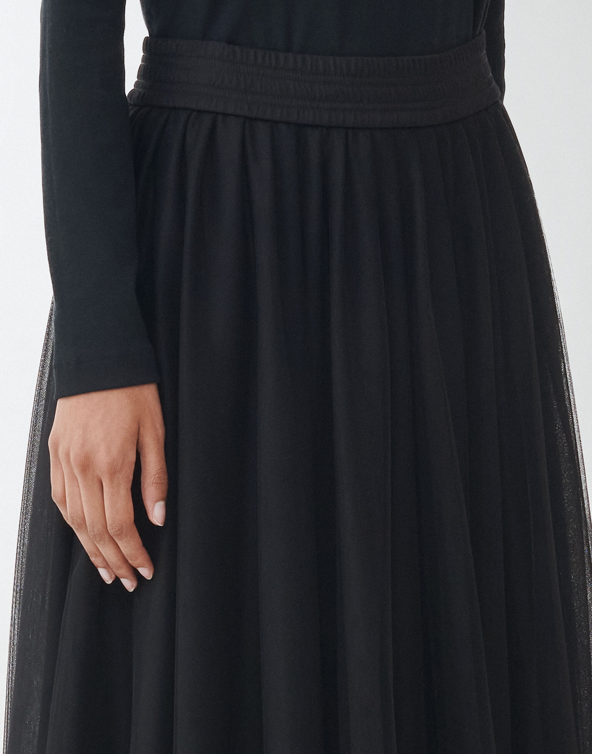 Fabiana Filippi Jupe midi en tulle, noir noir GND264F278I9320000