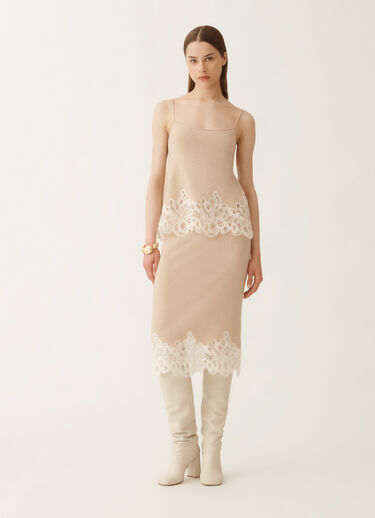 Fabiana Filippi Dessous-Top aus Platinum mit Makramee-Spitze, seilbraun Beige MAD215F043L5190000