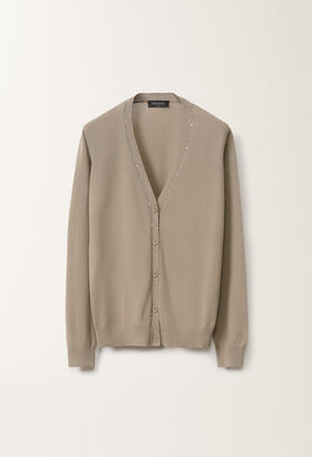 Fabiana Filippi Organic cotton cardigan, clay CLAY MAD265F070L2470000