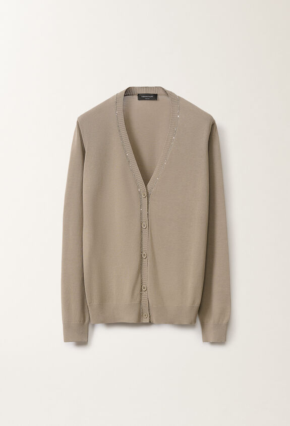 Fabiana Filippi Organic cotton cardigan, clay CLAY MAD265F070L2470000