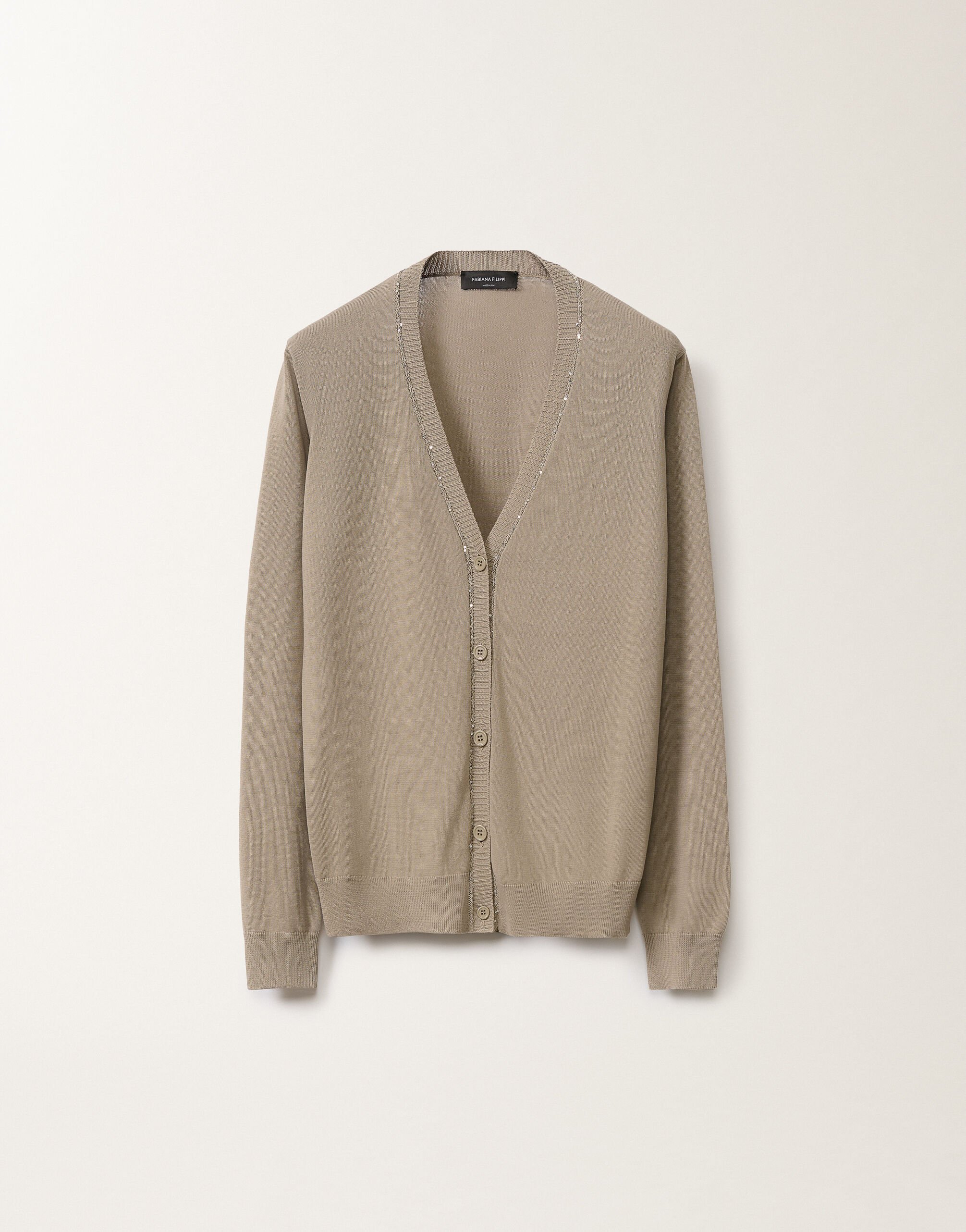 Fabiana Filippi Organic cotton cardigan, clay CLAY MAD265F070L2470000