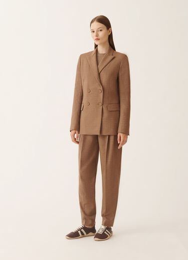 Fabiana Filippi Double-breasted jacket in Prince of Wales check, birch Brown GCD225F207L6580000