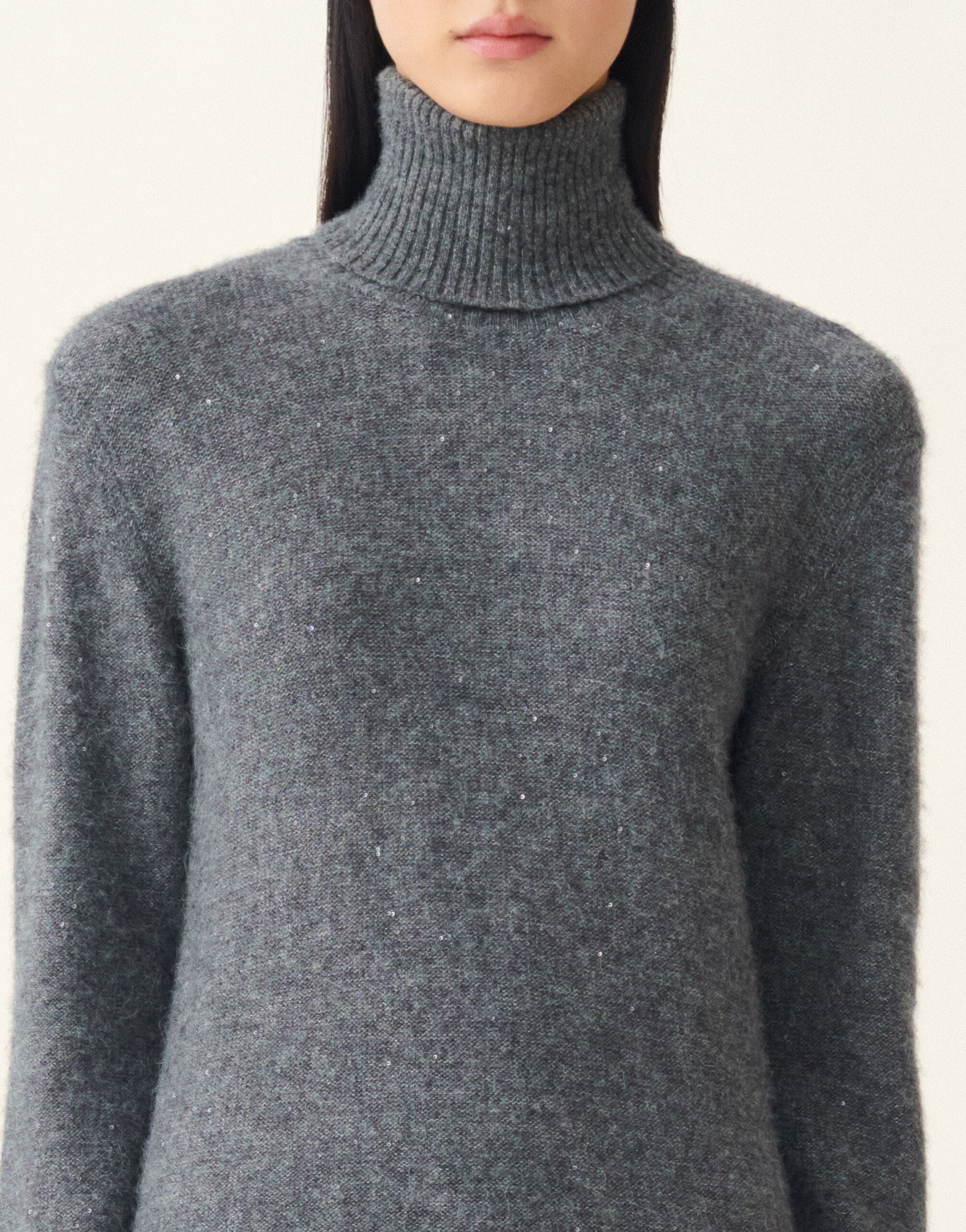 Sequin turtleneck sweater, charcoal Fabiana Filippi Sequin turtleneck sweater, charcoal Charcoal MAD226F098D2960000