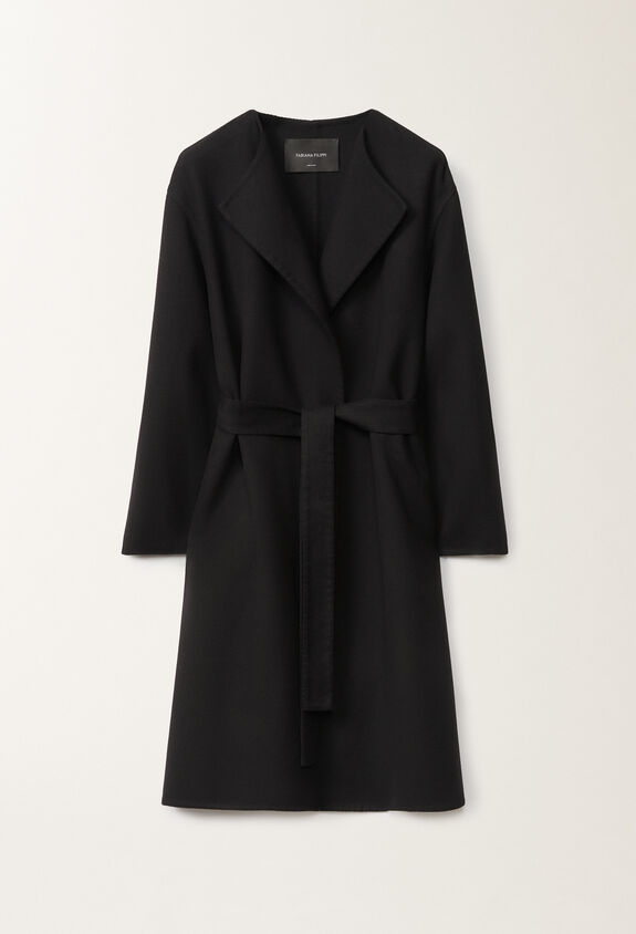 Fabiana Filippi Cappotto in double di lana, nero NERO CTD265F243D8040000