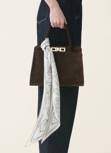 Losange en twill de soie, blanc, bleu nuit et cachà Fabiana Filippi Losange en twill de soie, blanc, bleu nuit et cachà Blanc, bleu nuit et cachà SAD216A877M5030000