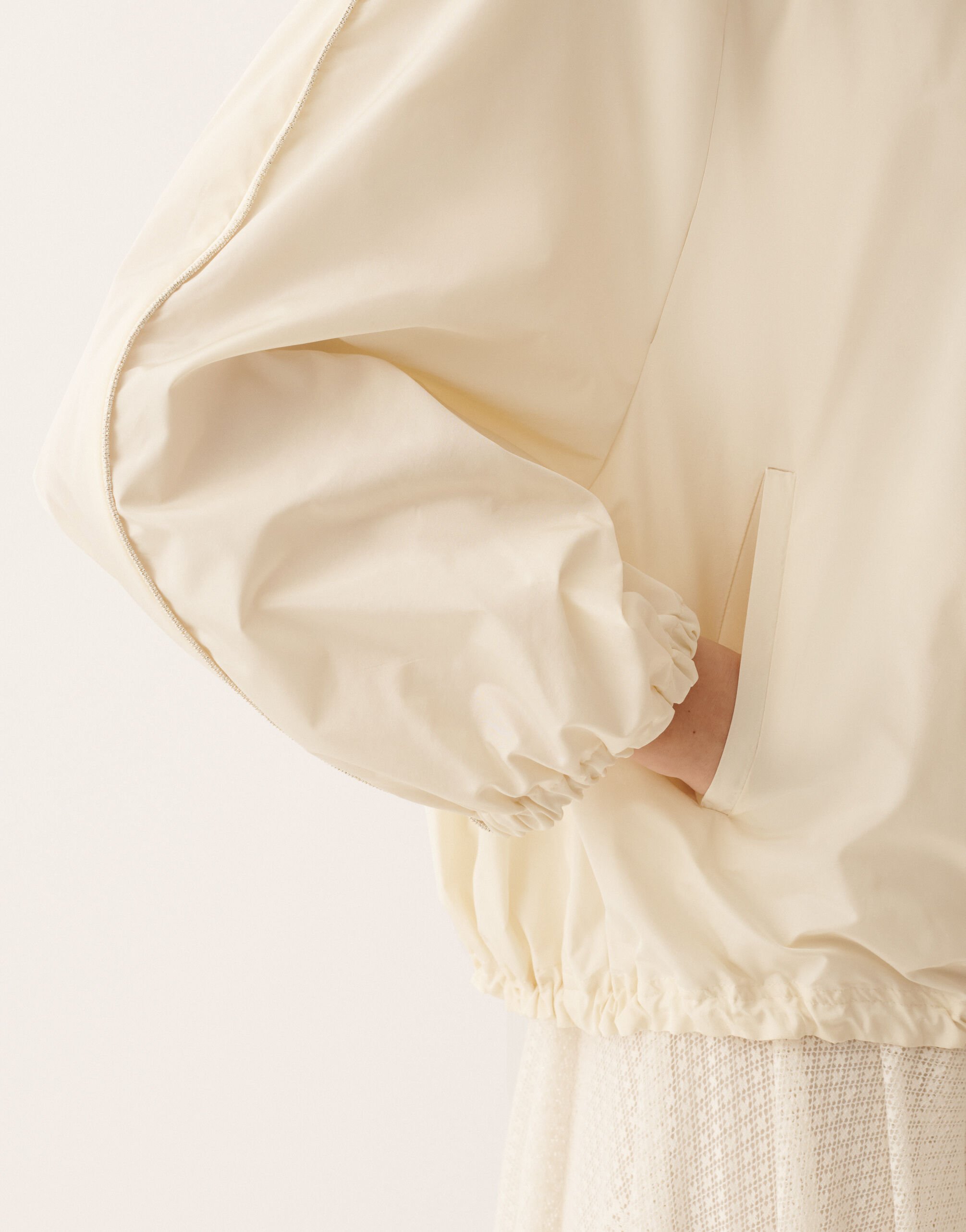 Fabiana Filippi Technical taffeta bomber jacket, butter BUTTER CTD276F711M1230000