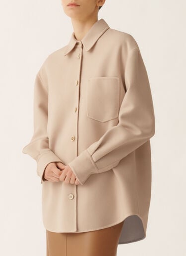 Langes Hemd aus doppellagiger Wolle, Kasha Fabiana Filippi Langes Hemd aus doppellagiger Wolle, Kasha Kasha CTD266F245L7360000