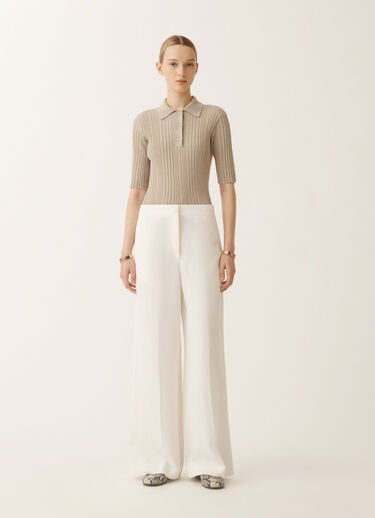 Fabiana Filippi Linen and viscose trousers, white WHITE PAD275F307D5440000