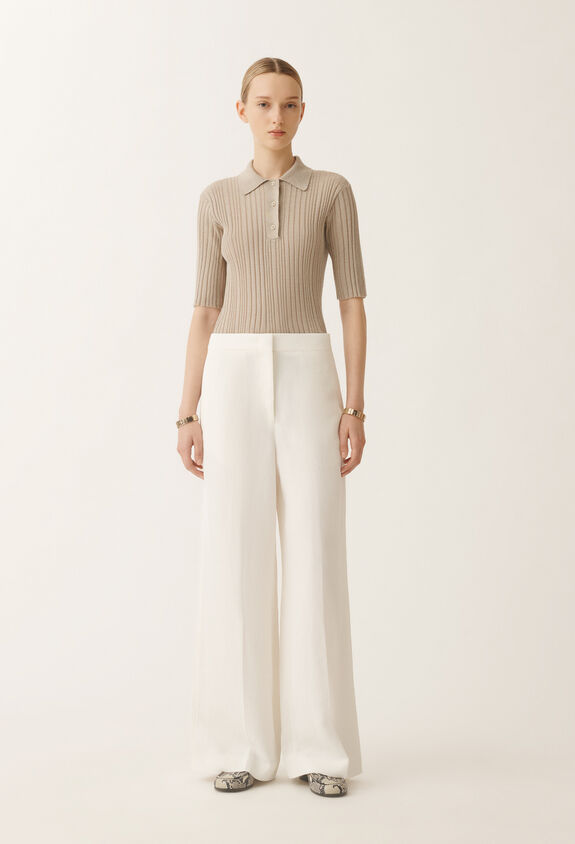 Fabiana Filippi Pantalon en lin et viscose, blanc BLANC PAD275F307D5440000