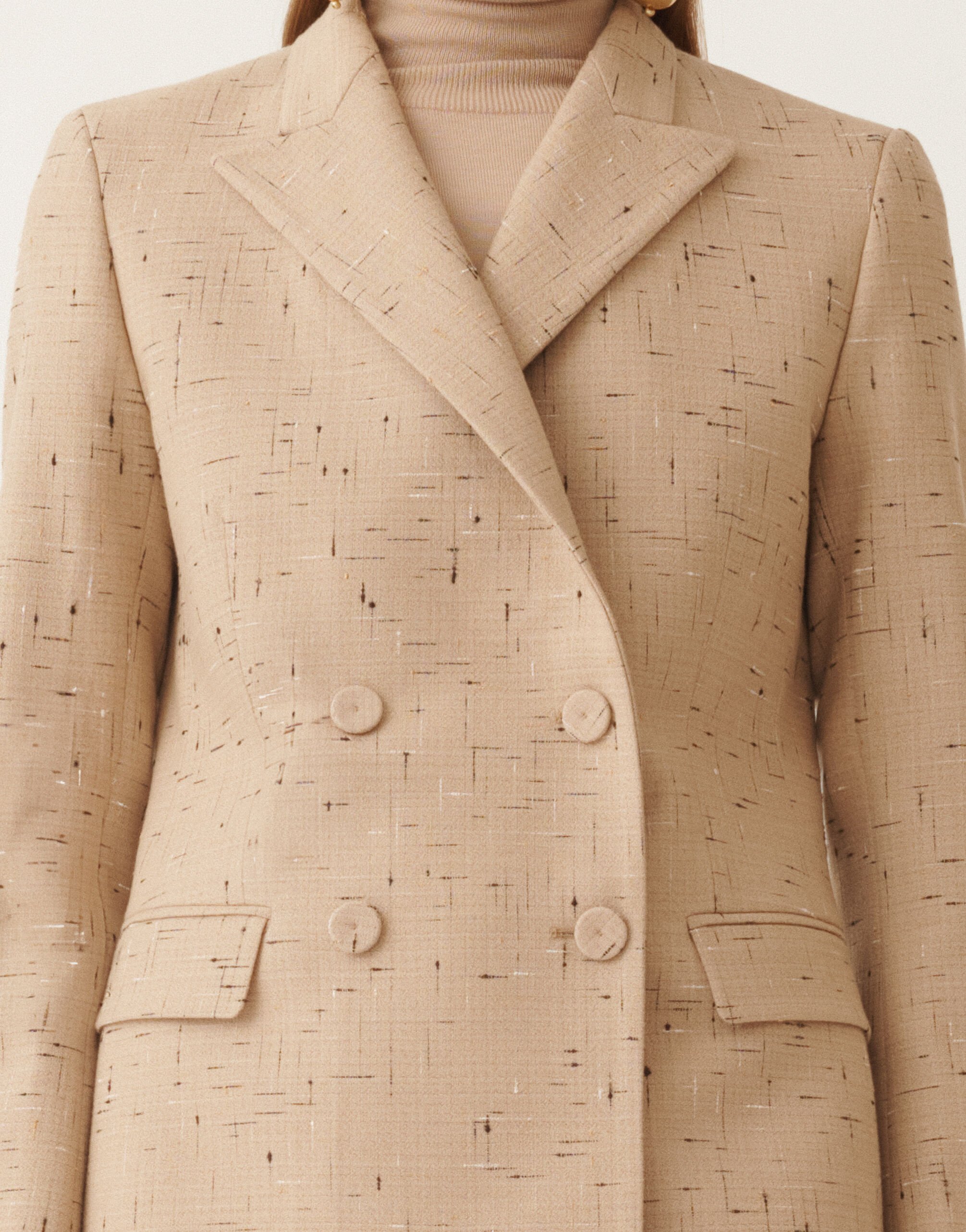 Fabiana Filippi Double-breasted jacket in buttoned tailoring, maple BEIGE GCD215F207D8920000