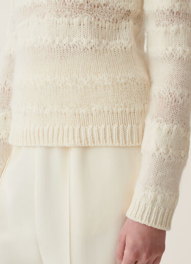 Platinum mohair and micro-sequin striped sweater, raffia Fabiana Filippi Platinum mohair and micro-sequin striped sweater, raffia Raffia MAD226F459M4510000