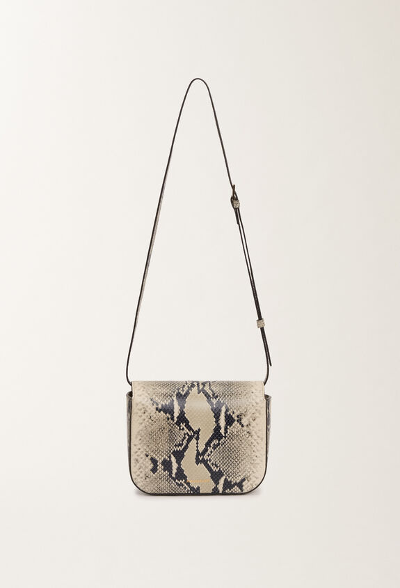 Fabiana Filippi Mini-Messenger Bag Eclissi aus Kalbsleder mit Pythonprint, mastix WEISS BGD265A860L2520000