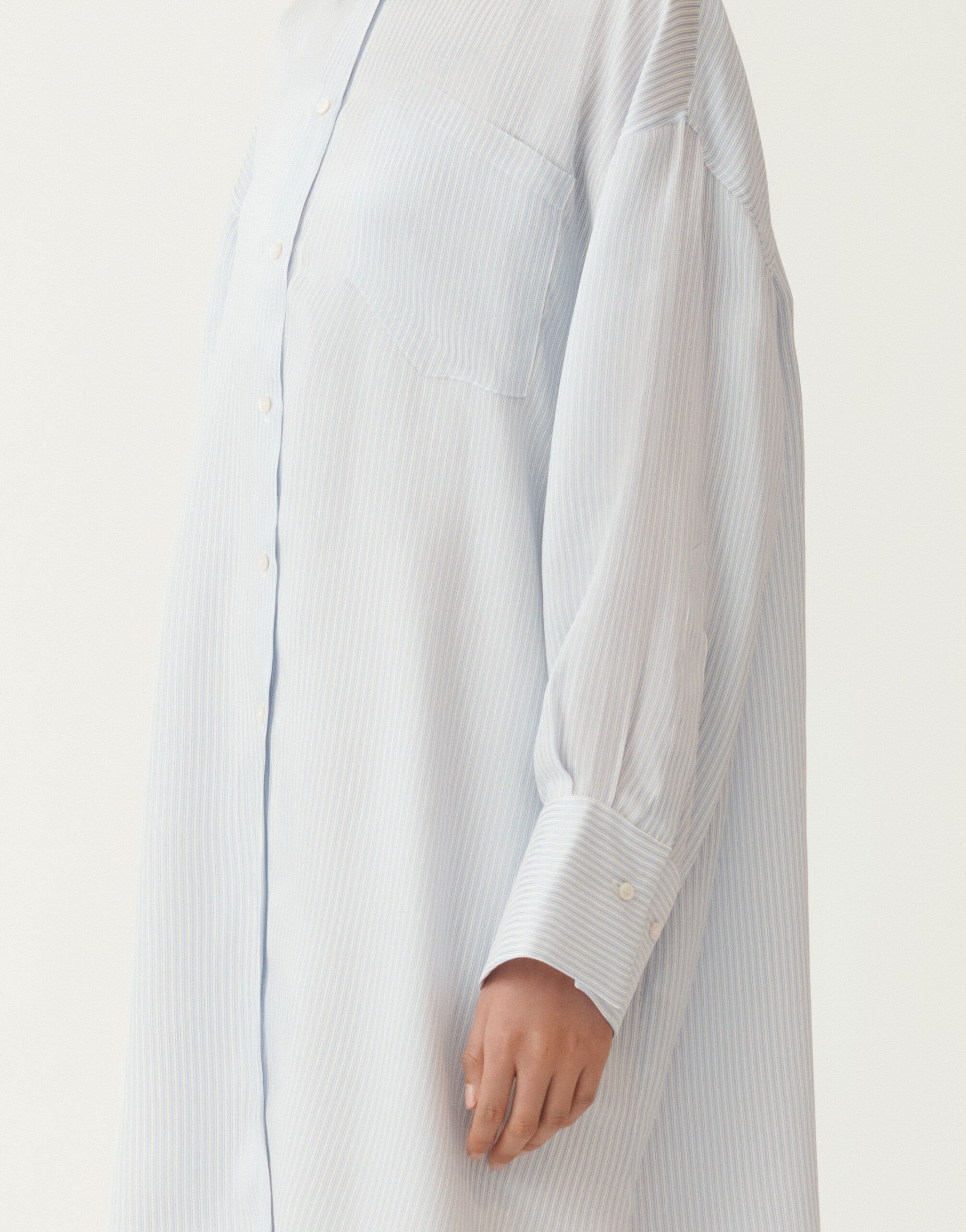 Fabiana Filippi Chemise en viscose et soie multi-rayée, blanc et bleu ciel BLEU CIEL CADC02F131H8950000