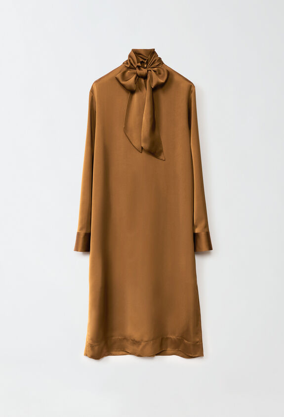 Fabiana Filippi Viscose satin dress, burnt orange BROWN ABD224F683D6230000
