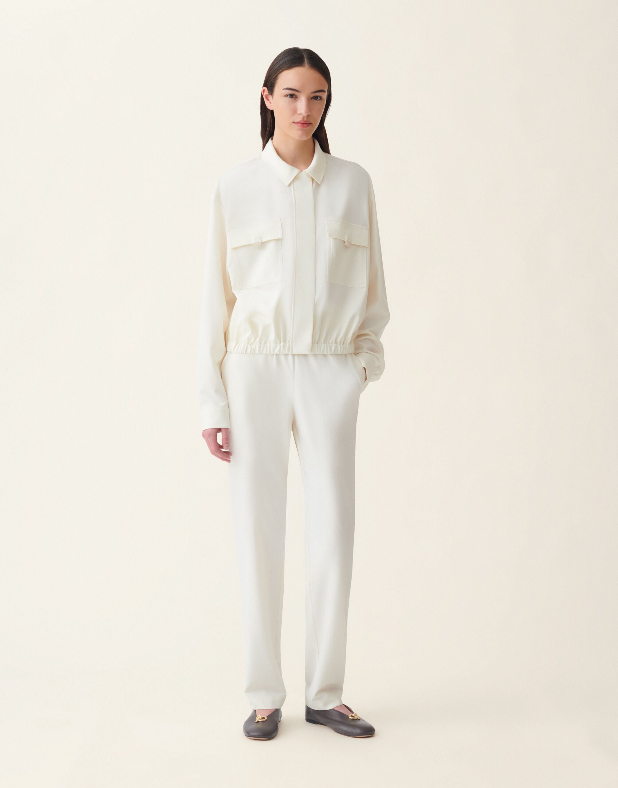Bomber en tecno tailoring, mantequilla Fabiana Filippi Bomber en tecno tailoring, mantequilla Mantequilla GCD216F266M5210000