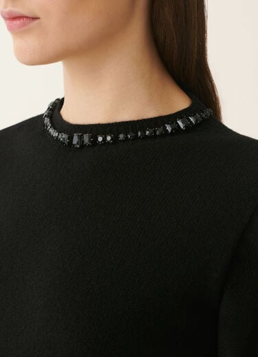Platinum sweater with crystals, black Fabiana Filippi Platinum sweater with crystals, black Black MAD226F490M4800000