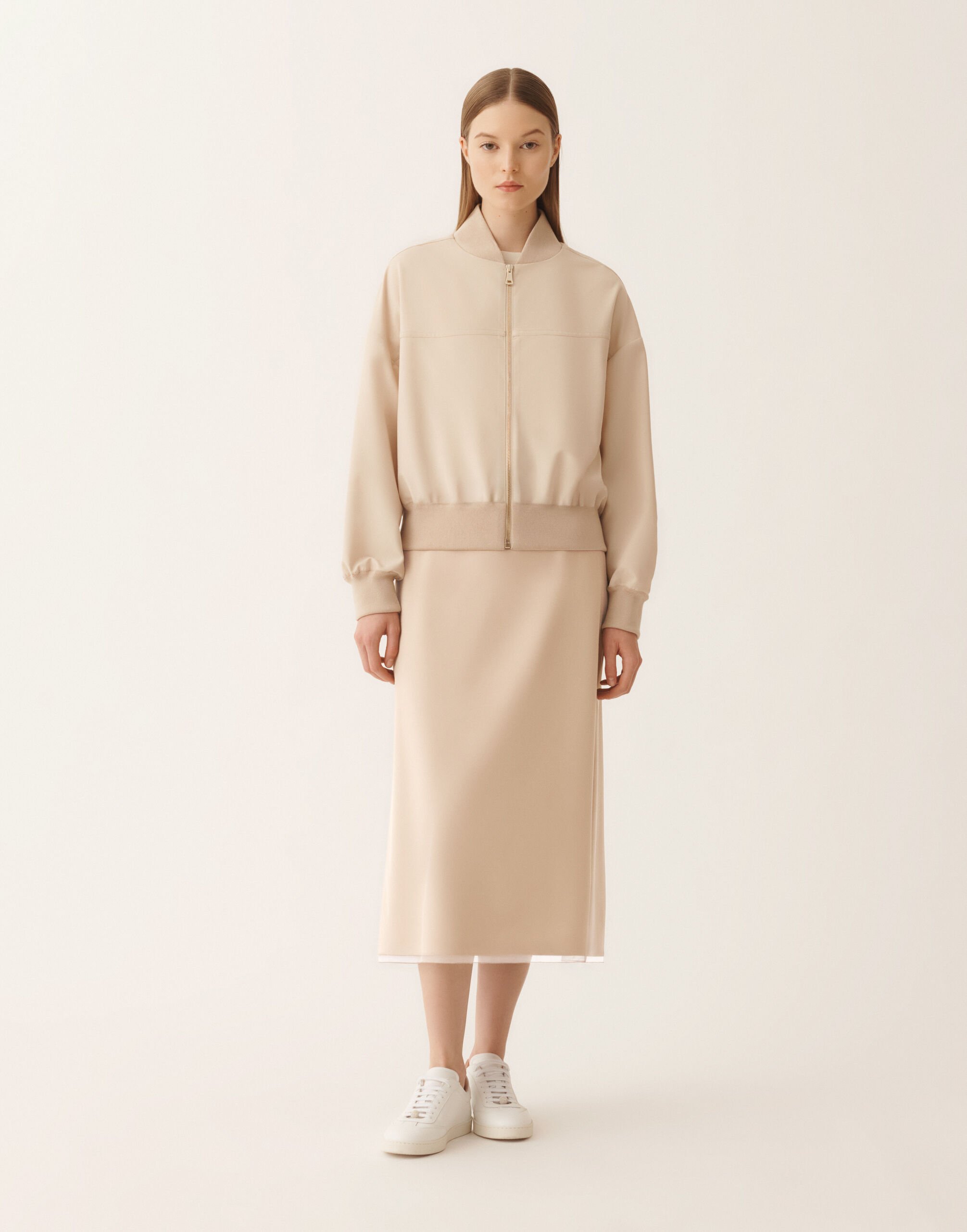 Fabiana Filippi Bomber in Techno-Tailoring, Nude Nude GCD266F227L7810000