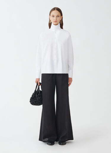 Fabiana Filippi LINEN CLOTH WIDE LEG TROUSERS WITH ELASTIC WAISTBAND BLACK PAD274F284D6610000