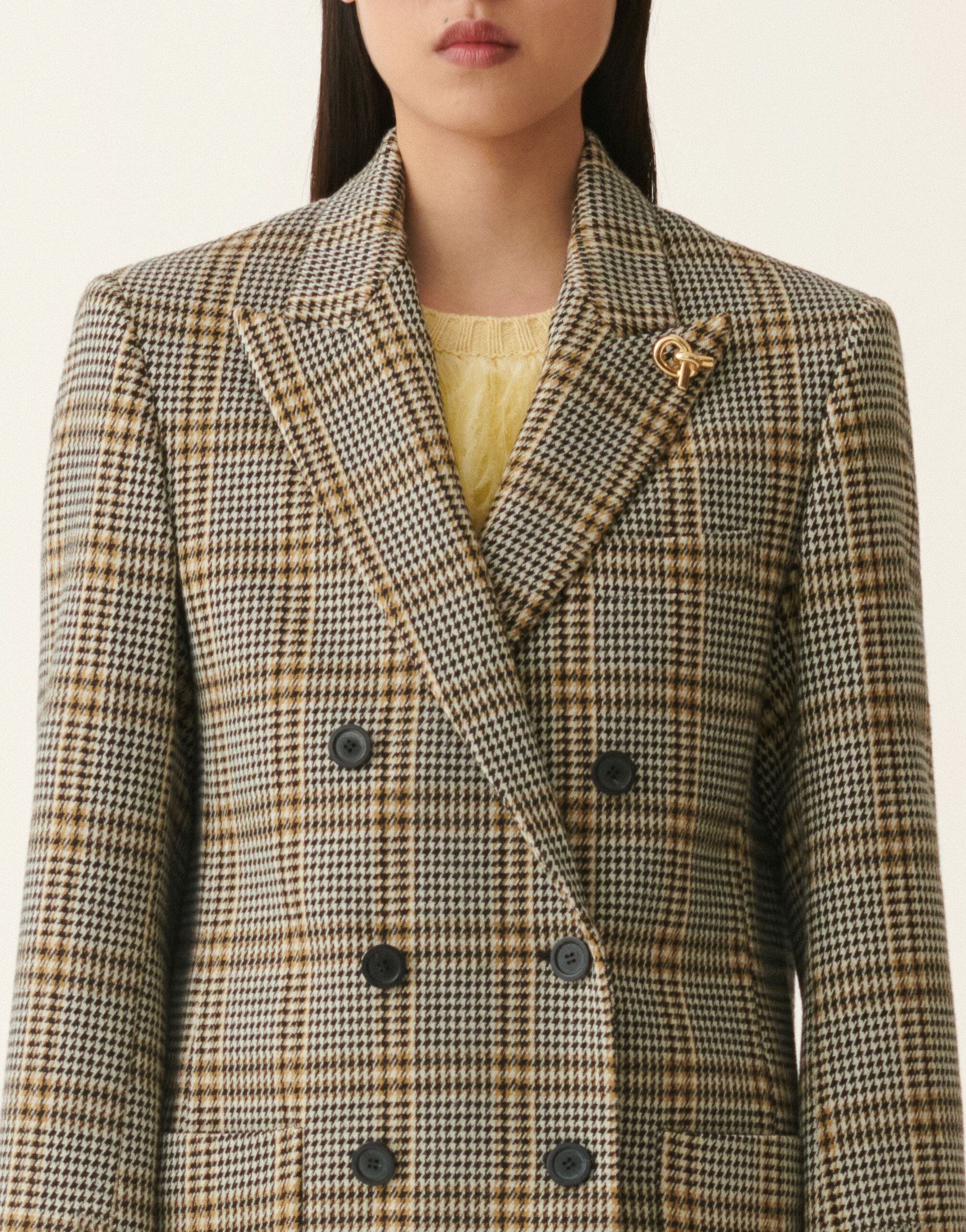 Fabiana Filippi Double-breasted check jersey jacket, gray Gray GCD226F179M4050000