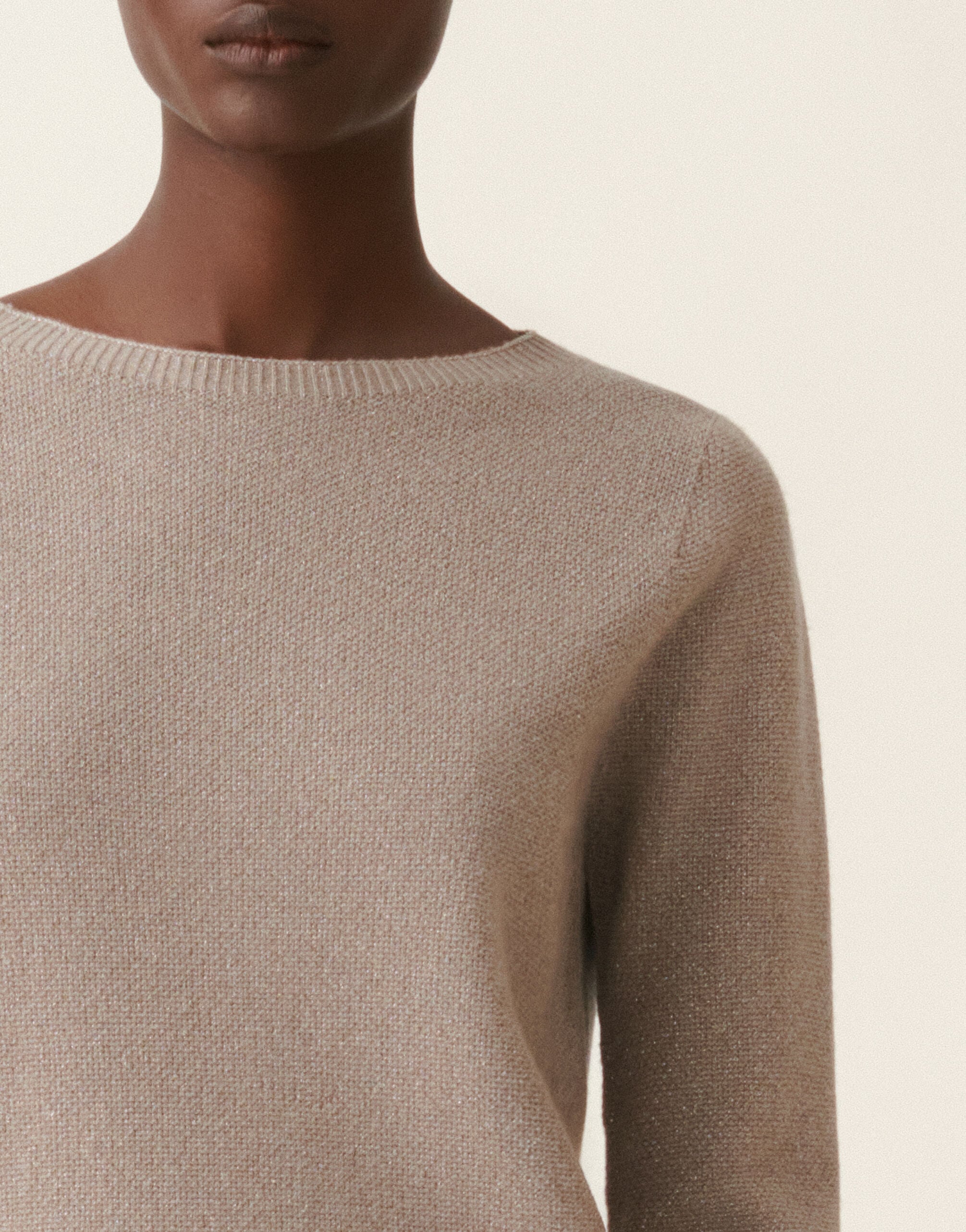 Pullover aus Platinum mit Lurex, mocha Fabiana Filippi Pullover aus Platinum mit Lurex, mocha Mocha MAD216F398M3330000