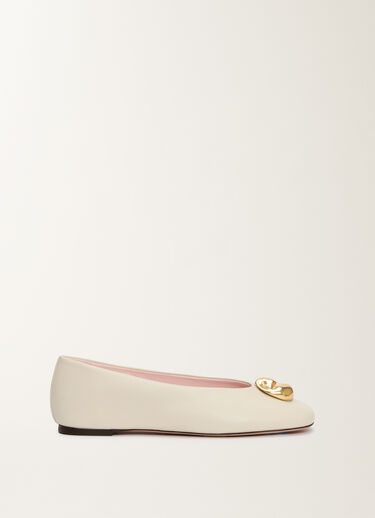 Fabiana Filippi Nappa leather ballet flats, butter WHITE ASD215A807L8200000