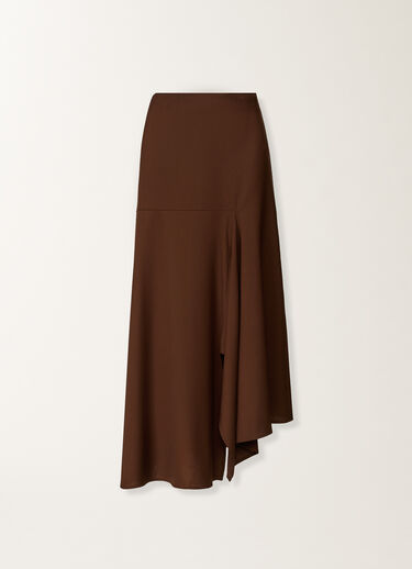 Fabiana Filippi Asymmetrischer Rock aus Cool Wool, ebenholzbraun Braun GND215F414D6200000