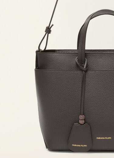 Large grained leather handbag, ebony Fabiana Filippi Large grained leather handbag, ebony Ebony BGD226A850M5620000