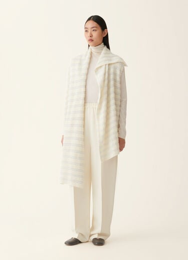 Platinum and mohair vest with scarf and sequin stripes, raffia Fabiana Filippi Platinum and mohair vest with scarf and sequin stripes, raffia Raffia SAD226A913M4200000