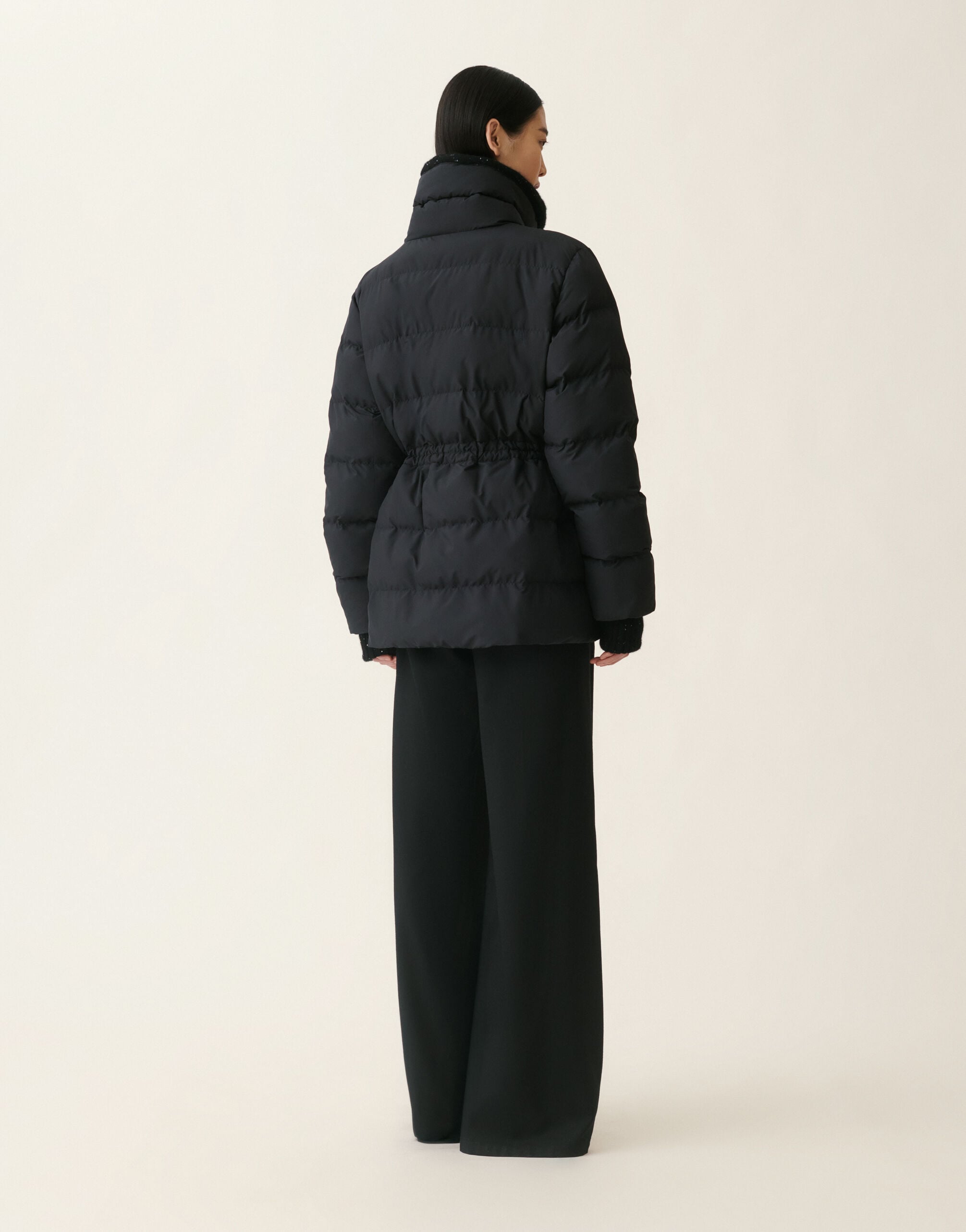 Midi ultralight technical down coat, black Fabiana Filippi Midi ultralight technical down coat, black Black CTD226F658M3960000