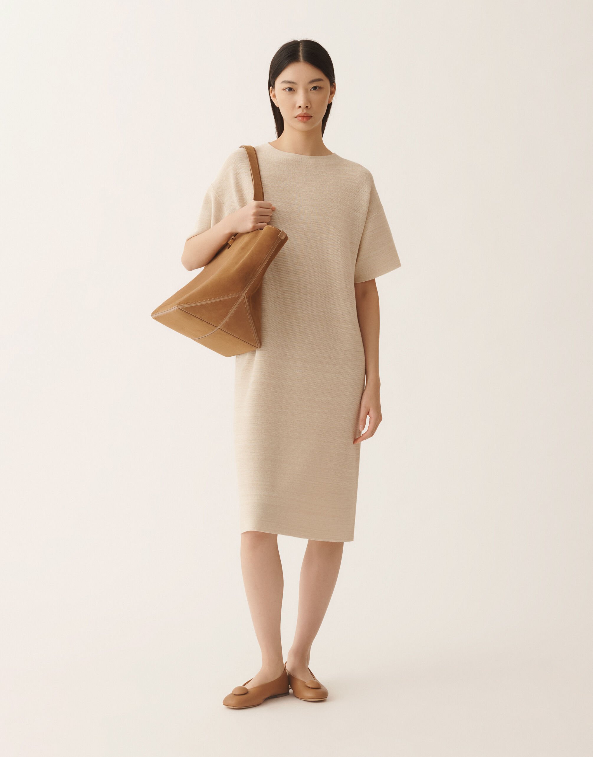 Fabiana Filippi Wool, cotton, and lurex dress, ivory Butter ABD266F178L7660000