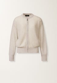 Fabiana Filippi Mohair bomber with sequins, gravel Gray MAD266F203L7950000