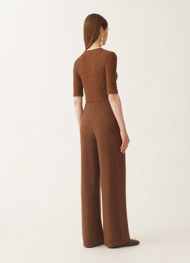 Fabiana Filippi Hose aus Wolle und Seide mit Pailletten, mahagonibraun Braun PAD215F391D2960000