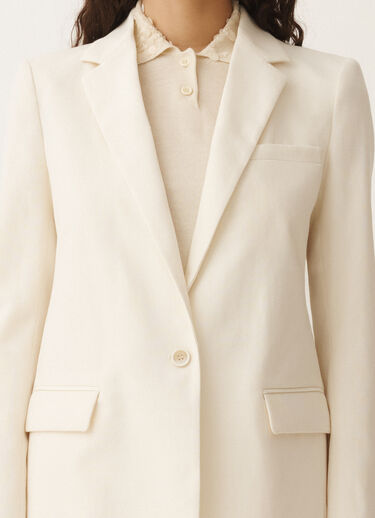 Fabiana Filippi Veste en tissu natté de laine et lin, vanille BLANC GCD265F315D8220000