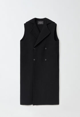 Fabiana Filippi BOILED DOUBLE LONG HOODED VEST BLACK CTD214F382D7520000