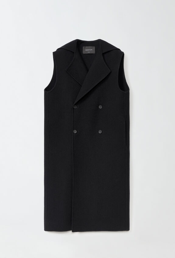 Fabiana Filippi BOILED DOUBLE LONG HOODED VEST BLACK CTD214F212D7520000