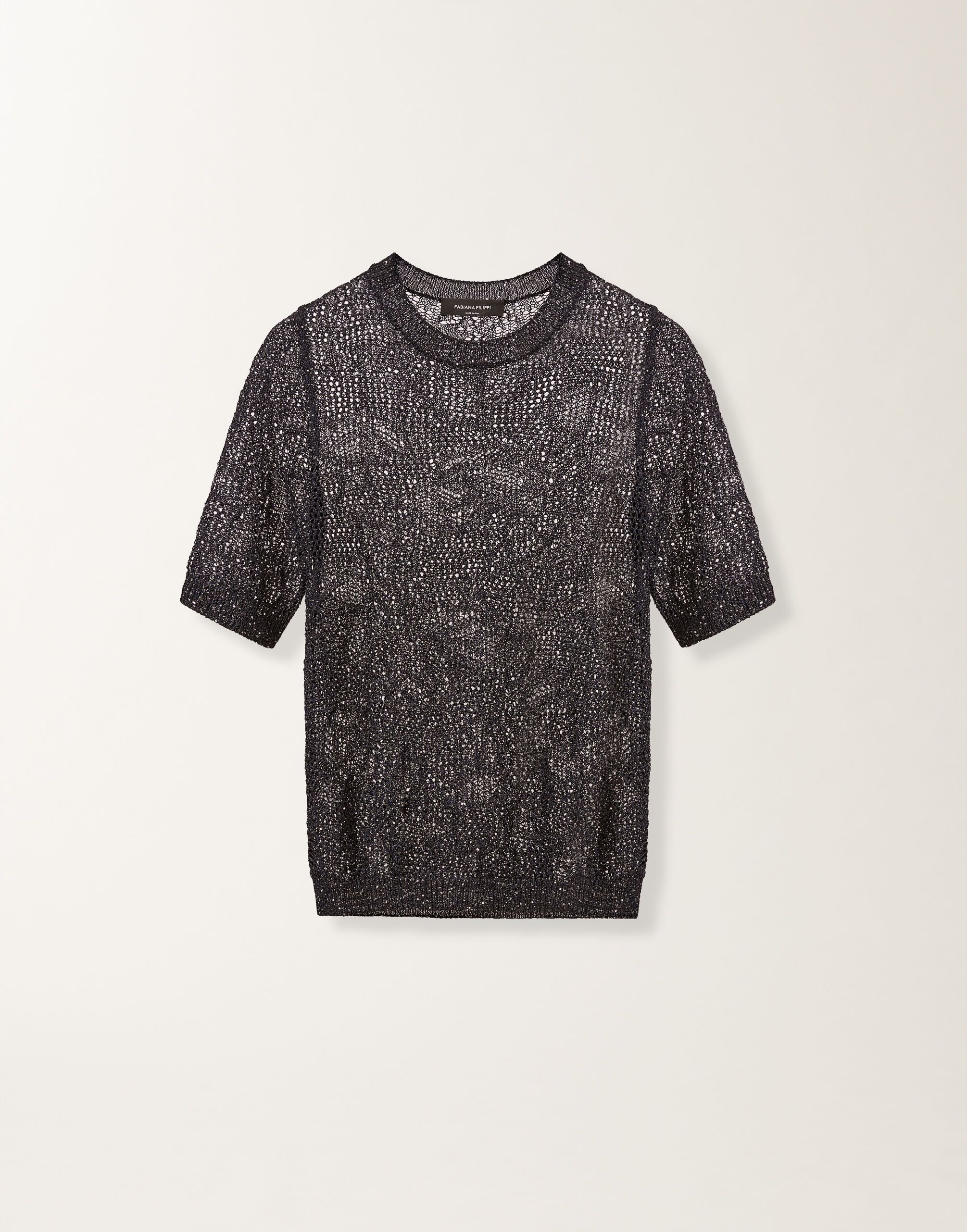 Pull en micro-paillettes bleu nuit Fabiana Filippi Pull en micro-paillettes bleu nuit BLEU NUIT MAD276F131D8640000