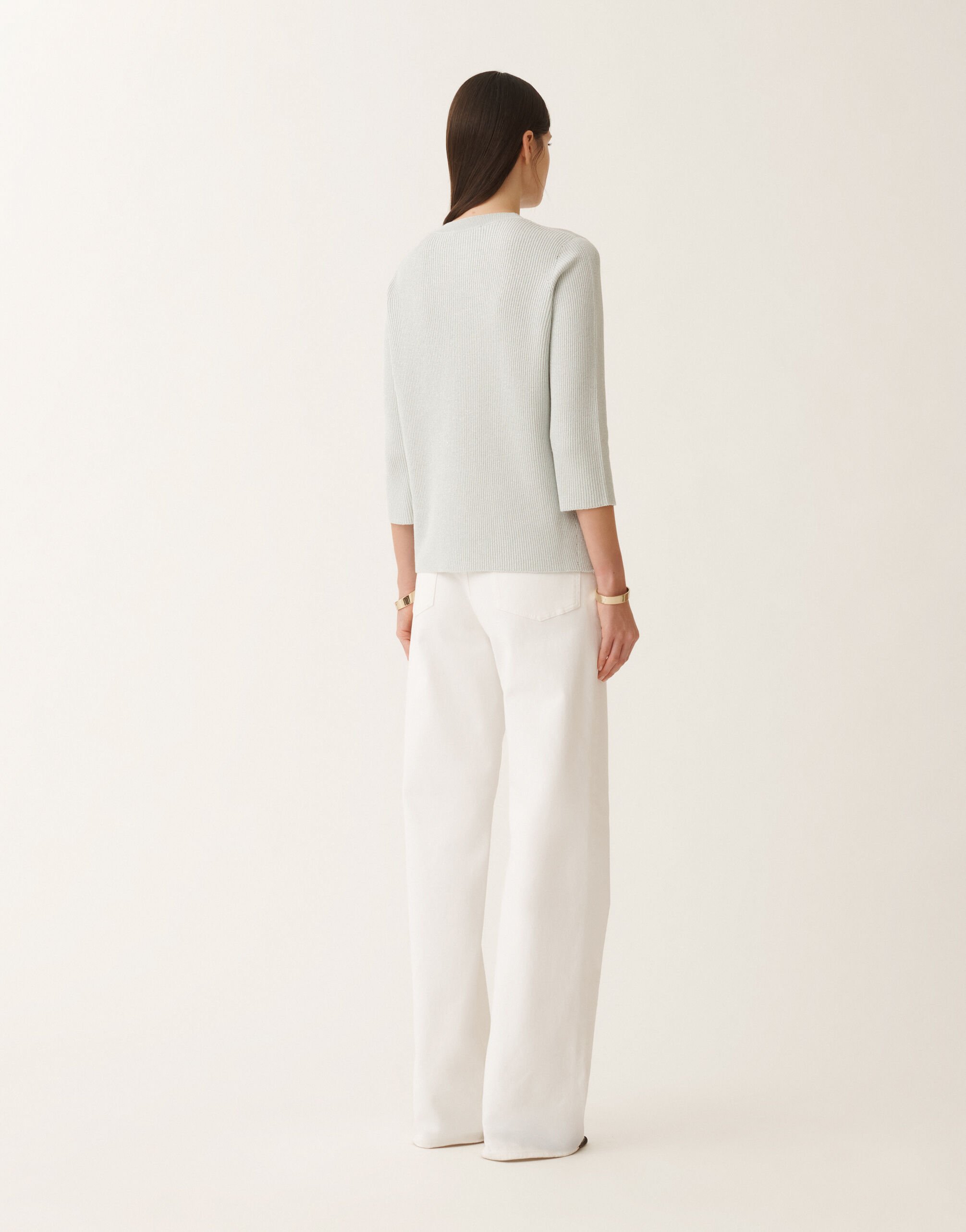 Fabiana Filippi Pull en coton biologique et lurex, vert d’eau VERT EAU MAD275F494L4520000