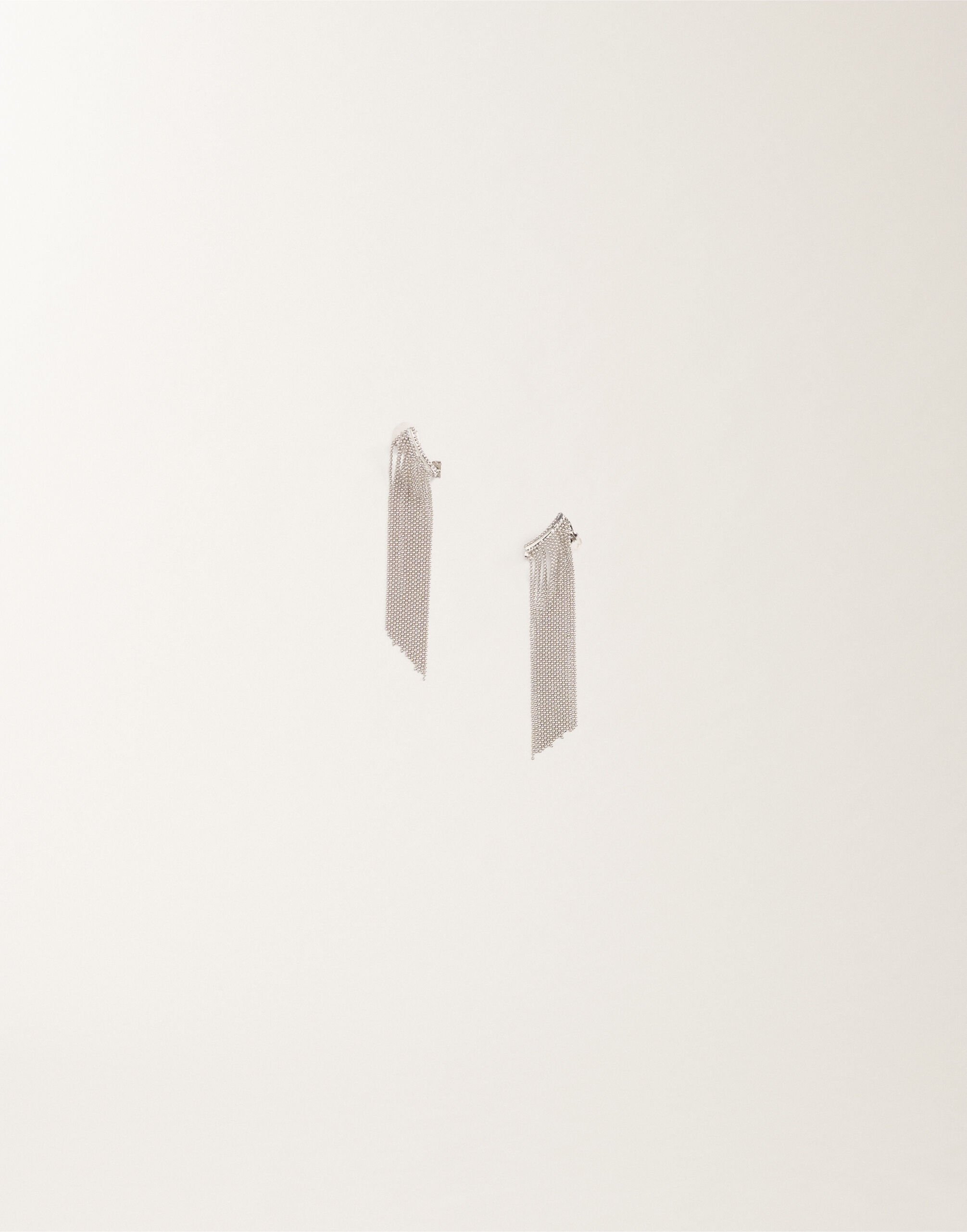 Fabiana Filippi Pendientes con flecos de hilo diamantado, níquel PLATA BXD265A944L2700000