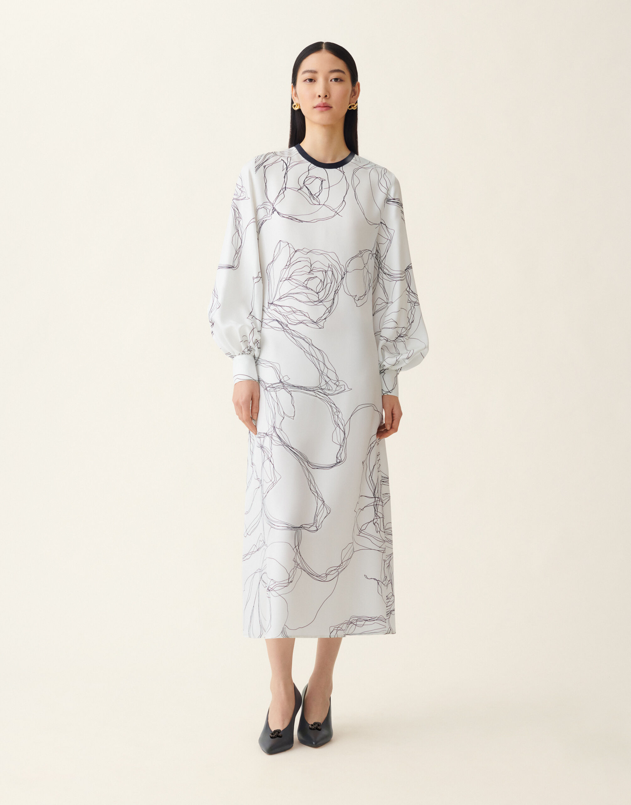 Robe en twill de soie, blanc Fabiana Filippi Robe en twill de soie, blanc Blanc ABD216F140M3480000