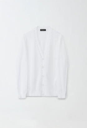Fabiana Filippi COTTON CARDIGAN WITH SEQUIN THREAD WHITE MAD264F031N9000000