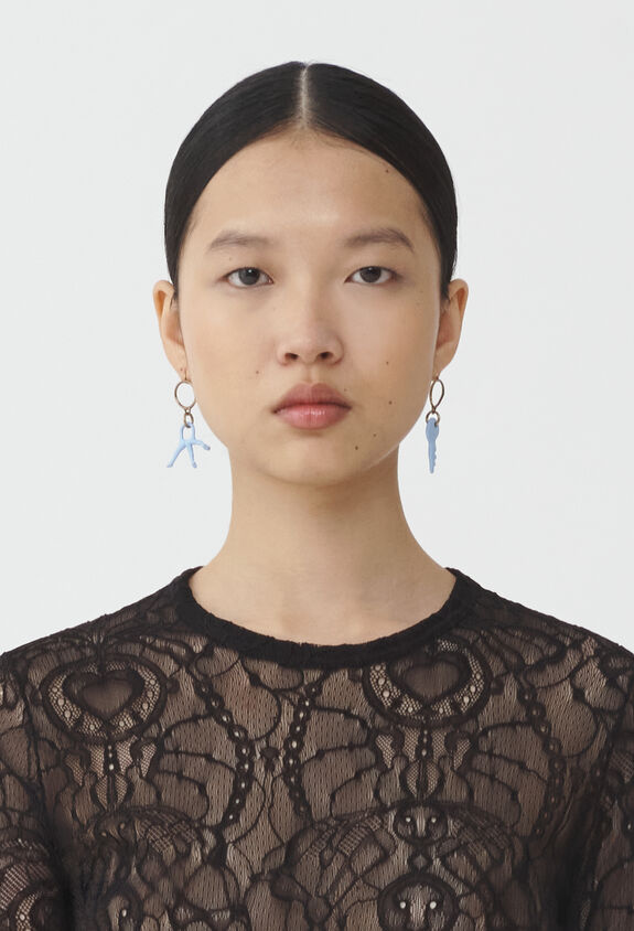 Fabiana Filippi チャーム付き ピアス ライトブルー BXD274A966H1590000