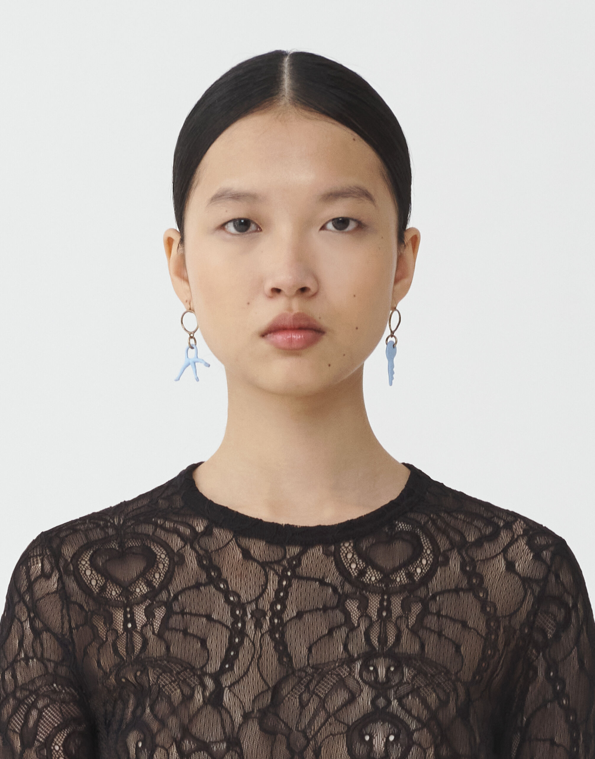 Fabiana Filippi BRASS PENDANT EARRINGS LIGHT BLUE BXD274A966H1590000