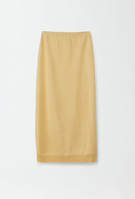 Fabiana Filippi Linen and silk midi skirt, mandarin GND274F677H4330000