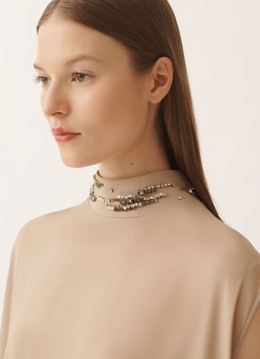 Fabiana Filippi Dress in enver satin, birch Beige ABD225F632L6820000