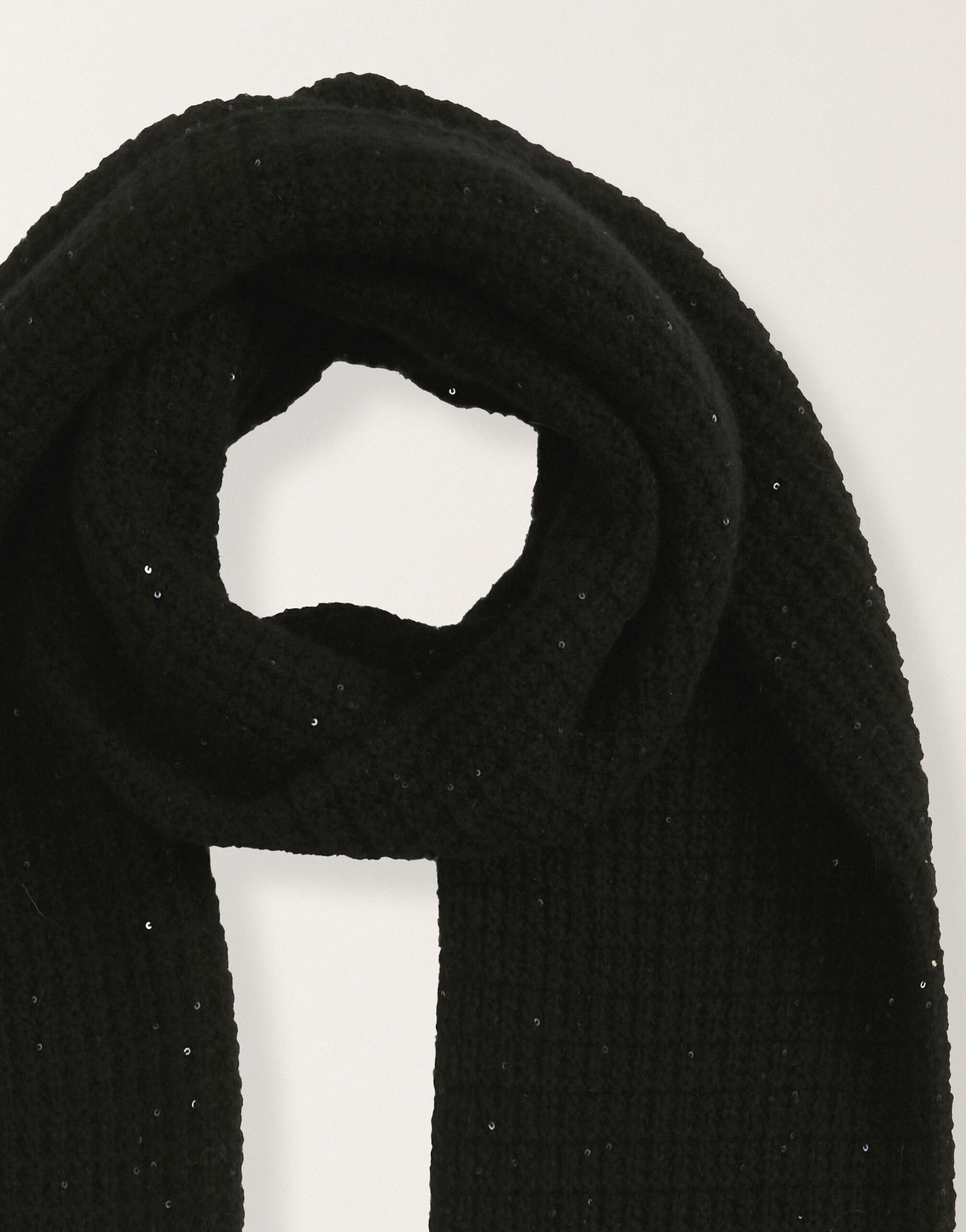 Fabiana Filippi Wool and silk scarf with sequins, black Black SAD225A953L6170000