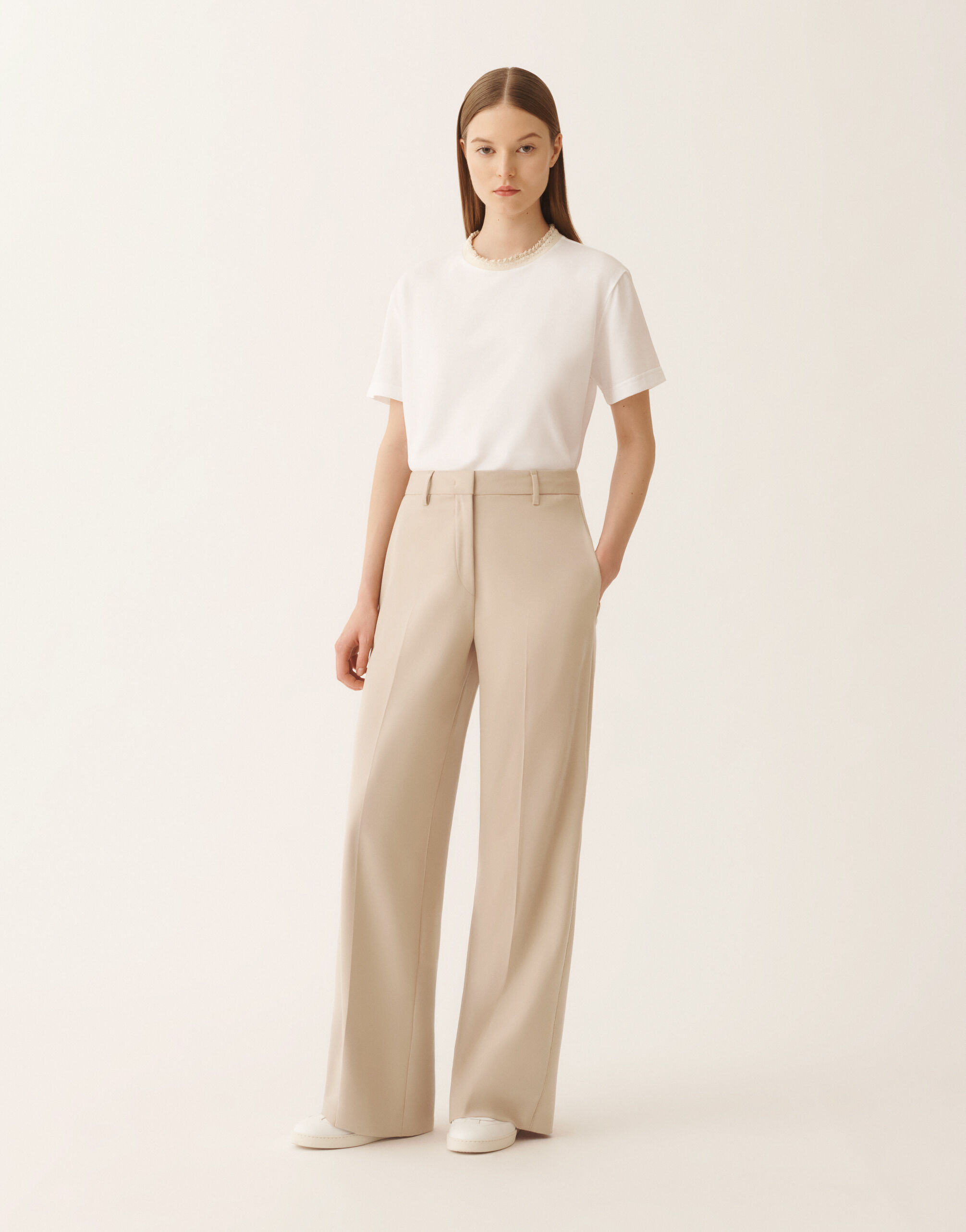 レディースSpoleto Pants in tech tailoring, nude パンツ | Fabiana
